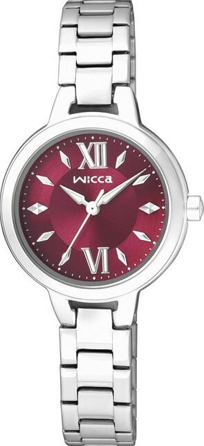 萬年鐘錶 - Citizen - Wicca   公主系列  亮眼紅色面盤石英不鏽鋼女錶 BG3-716-91  錶徑26MM
