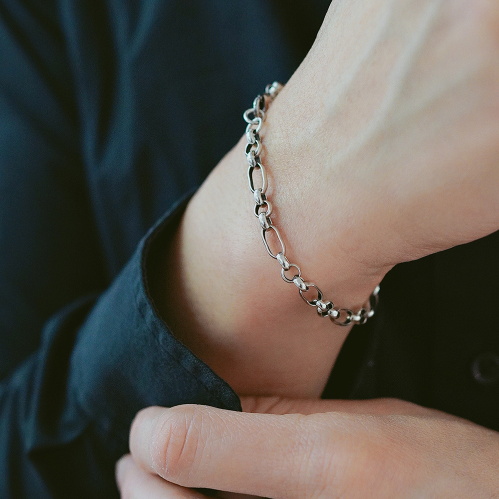 無懼純銀手鍊/SB016| 男生925純銀手鏈  個性 簡約 紳士 時尚男士 男女對鍊 情人節禮物 男生聖誕禮物