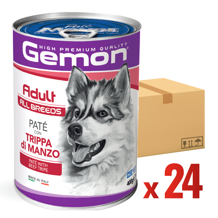 Gemon 意式鮮嫩牛肉狗罐頭 400G (原箱24罐)