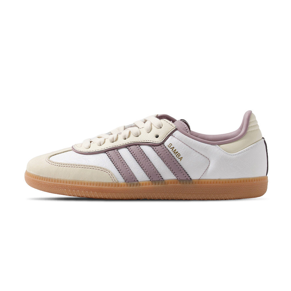 Adidas Samba OG W 女 奶油白紫 紫玉繡花 焦糖底 德訓鞋 三葉草 愛迪達 休閒鞋 IE1417