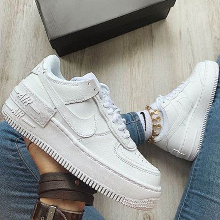 WMNS Nike Air Force 1 Shadow 全白女鞋解構CI0919-100