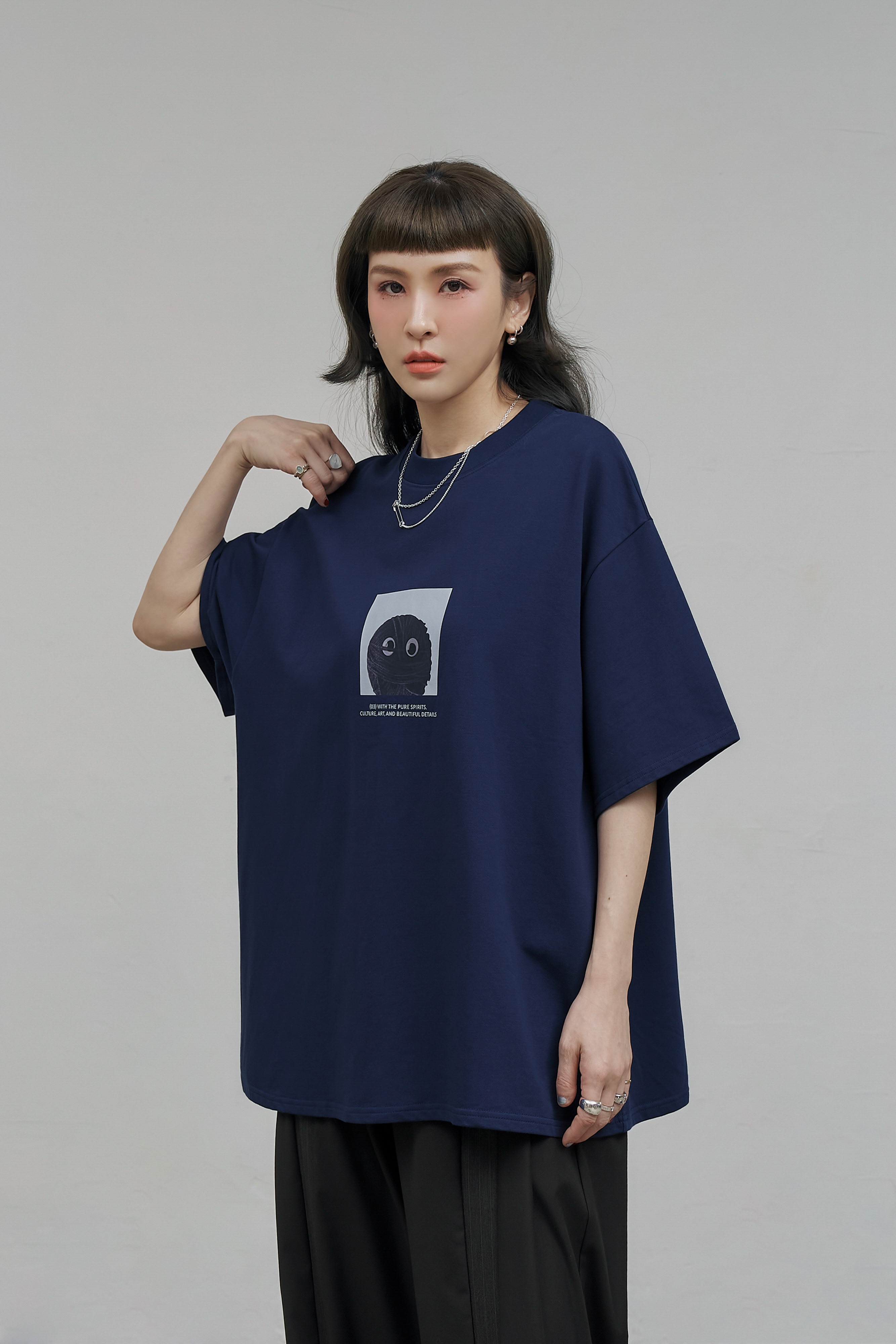 Brainstorming Tee｜Night Blue