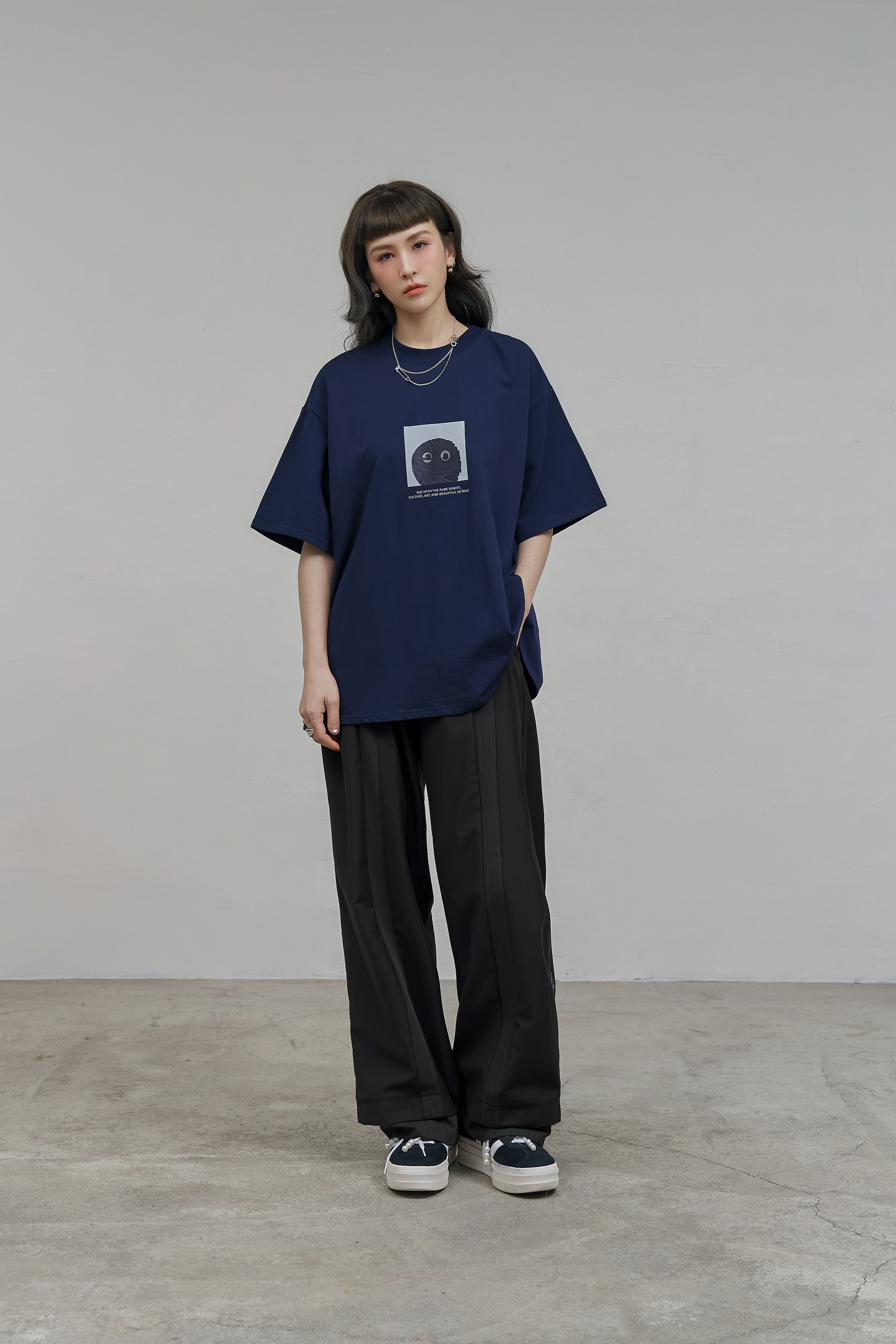 Brainstorming Tee｜Night Blue