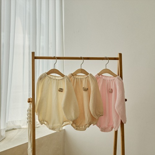 (open event 訂做款限時特價🔥)BABYDOLL系列🌸-泡泡棉紗長袖包屁衣