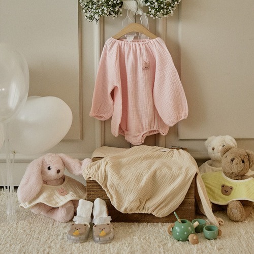 (open event 訂做款限時特價🔥)BABYDOLL系列🌸-泡泡棉紗長袖包屁衣