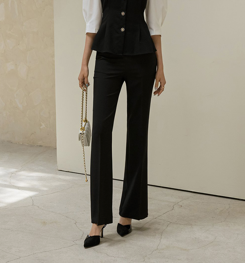 [現貨] 高腰修身微喇叭長褲 [ 2色 / S,M,L ]