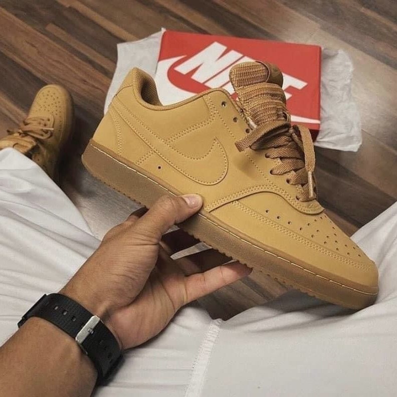 Nike Court Vision Low Next Nature 小Force 復古 小麥色 板鞋