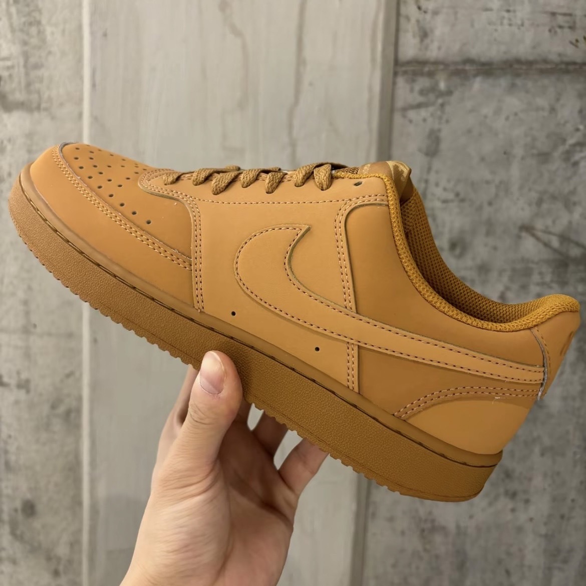 Nike Court Vision Low Next Nature 小Force 復古 小麥色 板鞋