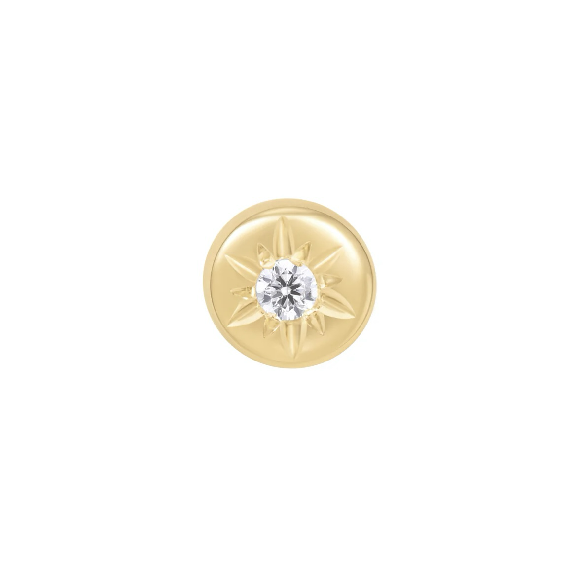 Lark 單支平底耳環 - Buddha 14K Gold