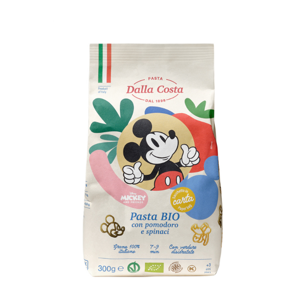 Dalla Costa - 有機三色粗粒小麥蕃茄菠菜義大利麵 - 米奇老鼠 (300g) (93602)