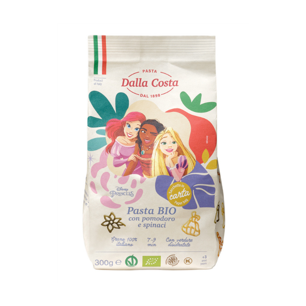 Dalla Costa - 有機三色粗粒小麥蕃茄菠菜義大利麵 - 迪士尼公主 (300g) (93603)