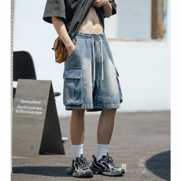 L2257 牛仔工裝短褲