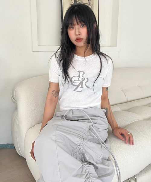 CITYBREEZE BOUCLE SYMBOL SHORT SLEEVE KNIT