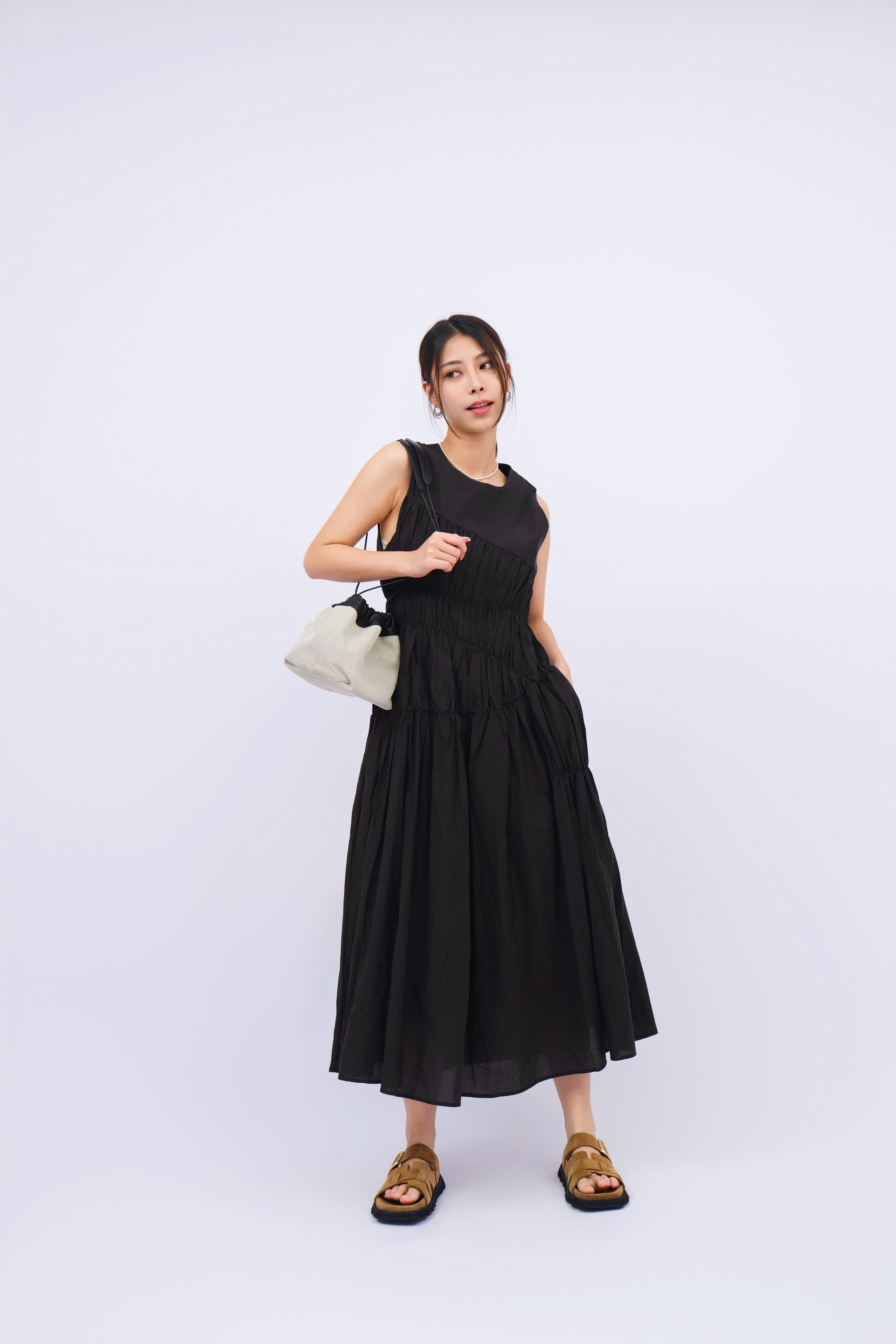 不規則橡筋線連身裙（現貨款式）