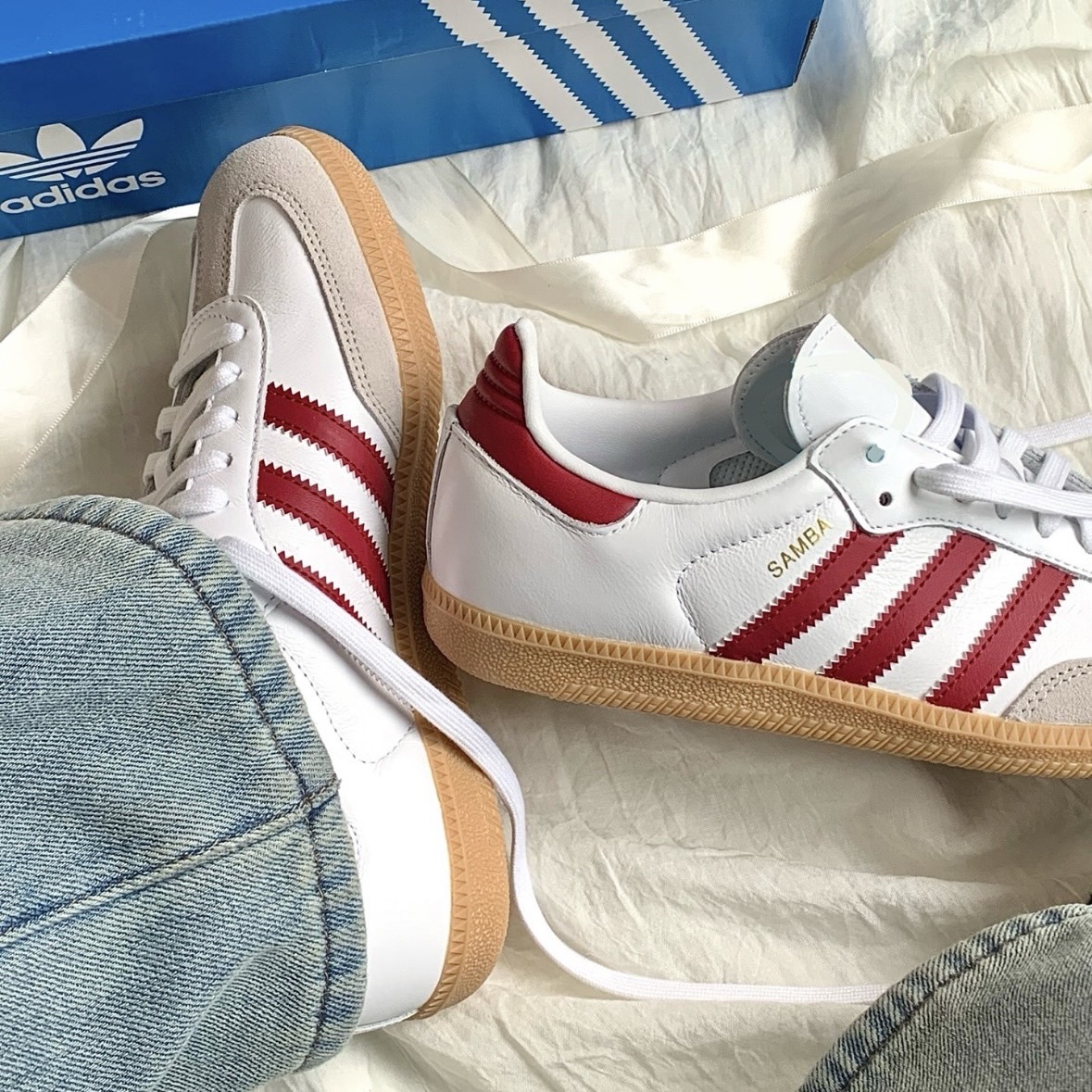 Adidas Originals Samba OG 白紅 焦糖底 復古 德訓鞋 復古經典休閒鞋 板鞋