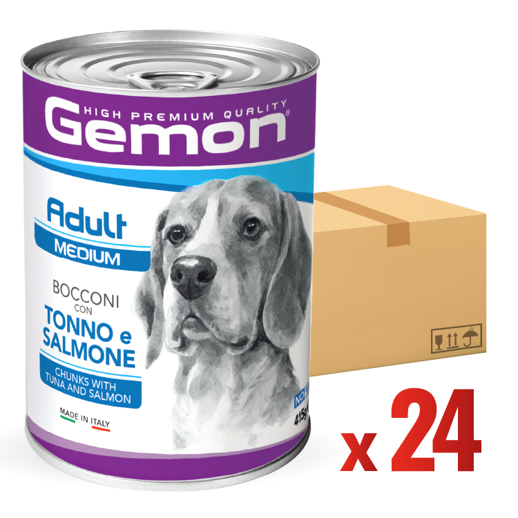 Gemon 深海吞拿三文魚狗罐頭 415G  (原箱24罐)