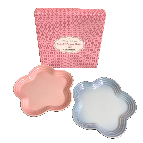 Le Creuset    2件裝19厘米‧陶瓷花形碟‧香港行貨‧