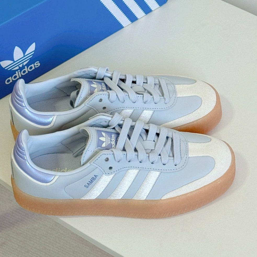 ADIDAS SAMBAE 寶寶藍 藍莓 淺藍 刺繡 焦糖底 厚底 增高 女鞋 IG1953 / 預購