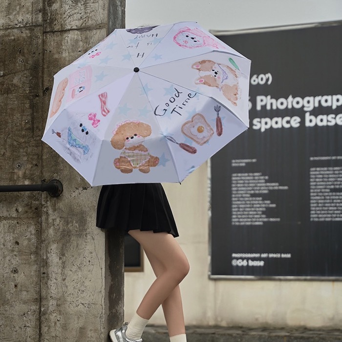 《70926》手繪感狗狗與吐司雨傘