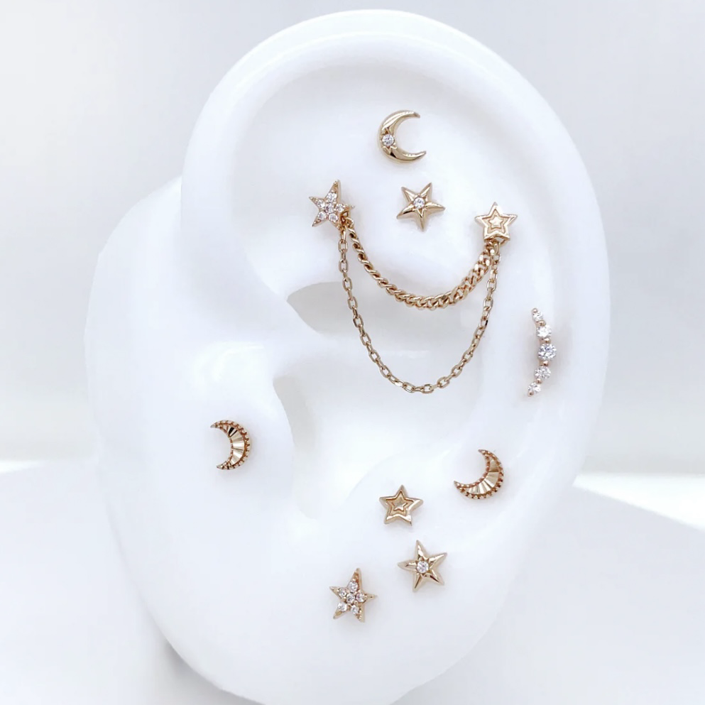 After Hours 單支平底耳環 - Buddha 14K Gold