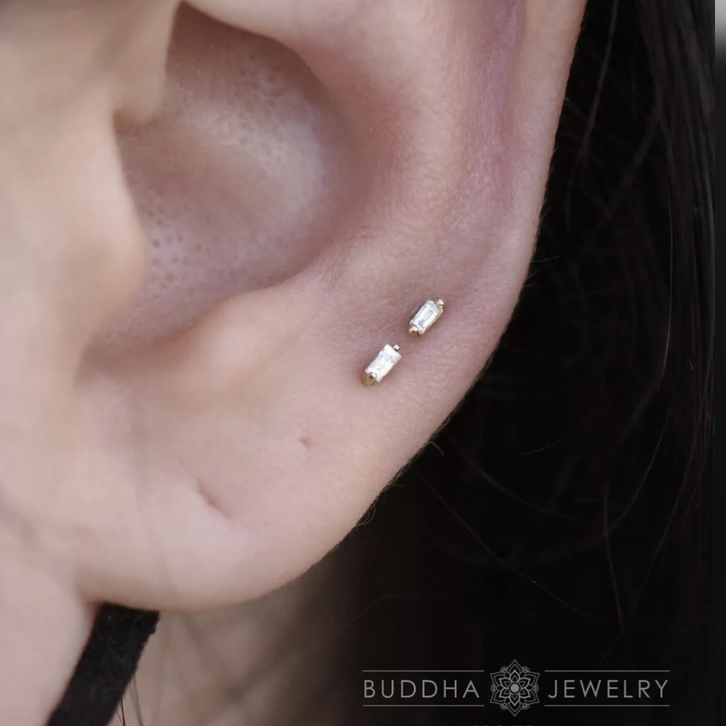 Paris 單支平底耳環 - Buddha 14K Gold