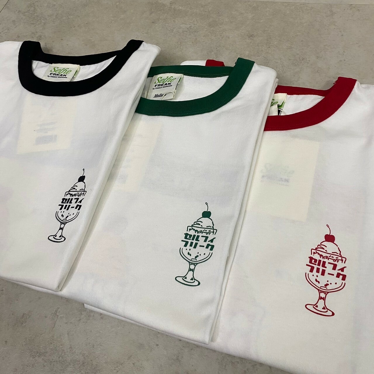 Selfie Freak 滾邊冰淇淋短Tee I-24551320