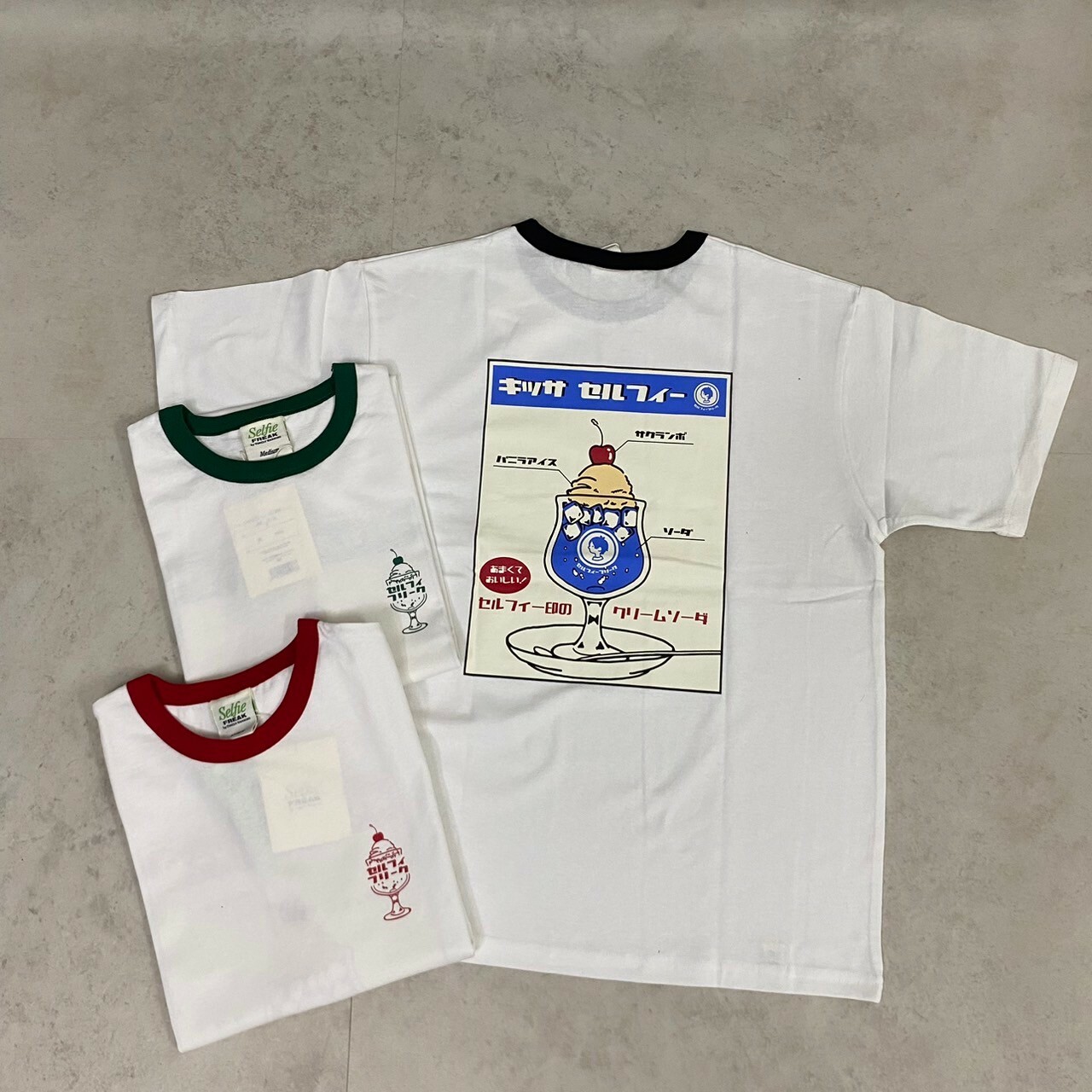 Selfie Freak 滾邊冰淇淋短Tee I-24551320