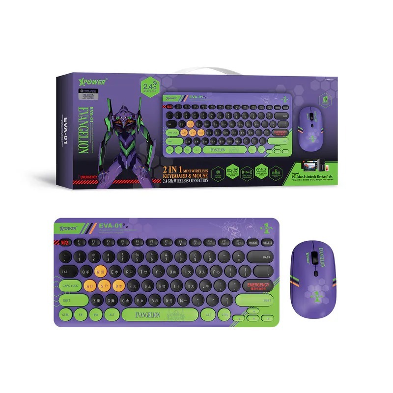 EVA初號機2合1 2.4G無線鍵盤滑鼠套裝-KB6