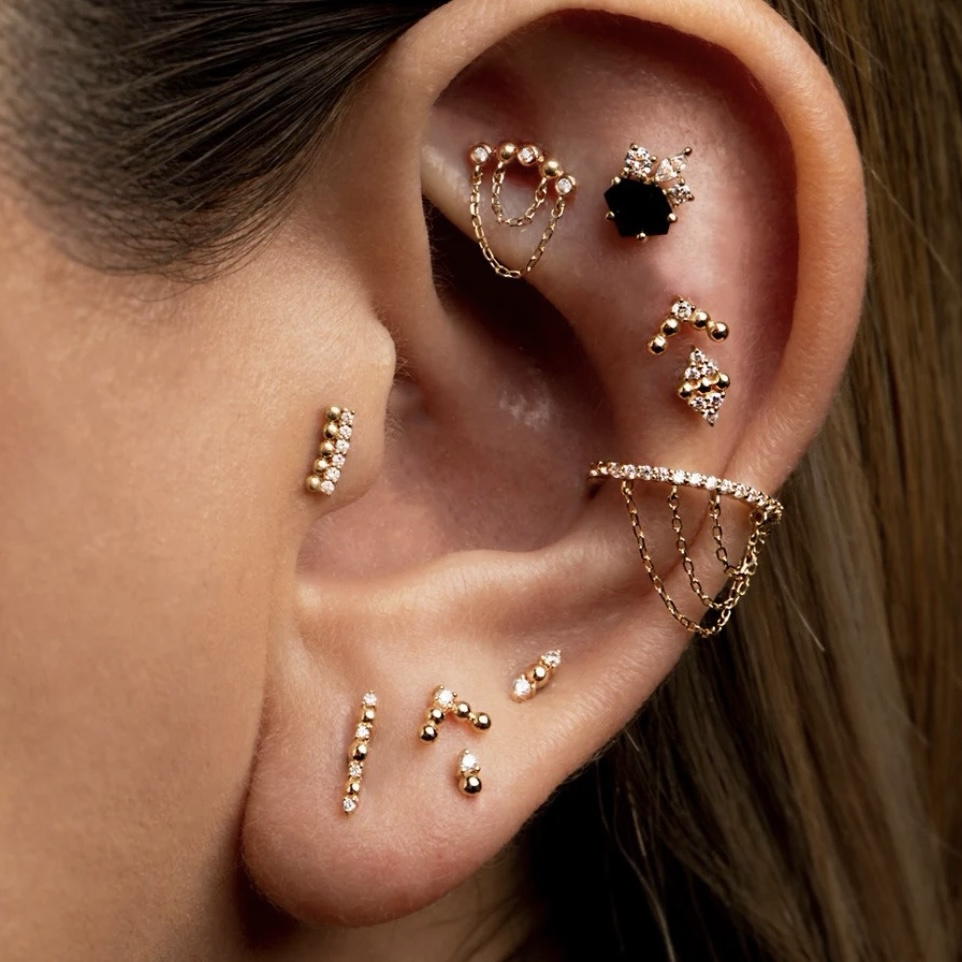 Babe 單支平底耳環 - Buddha 14K Gold