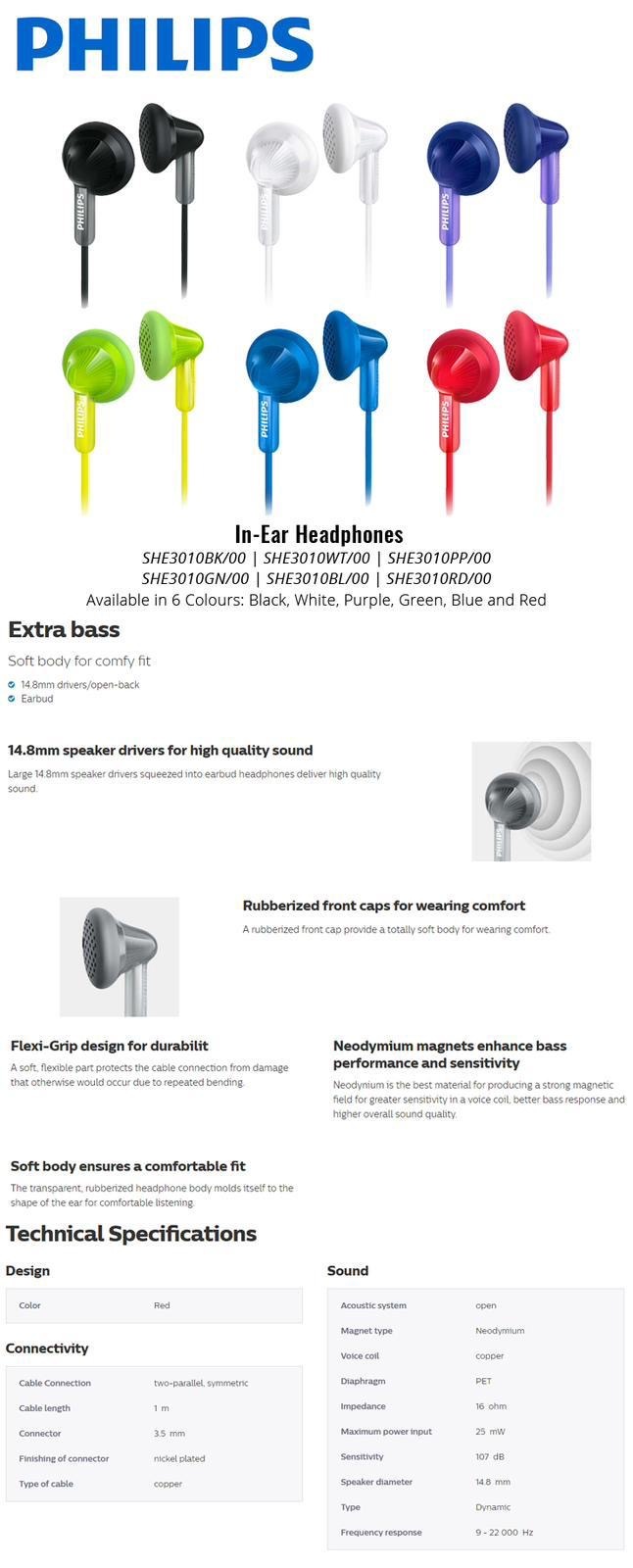Philips SHE3010耳塞式耳筒