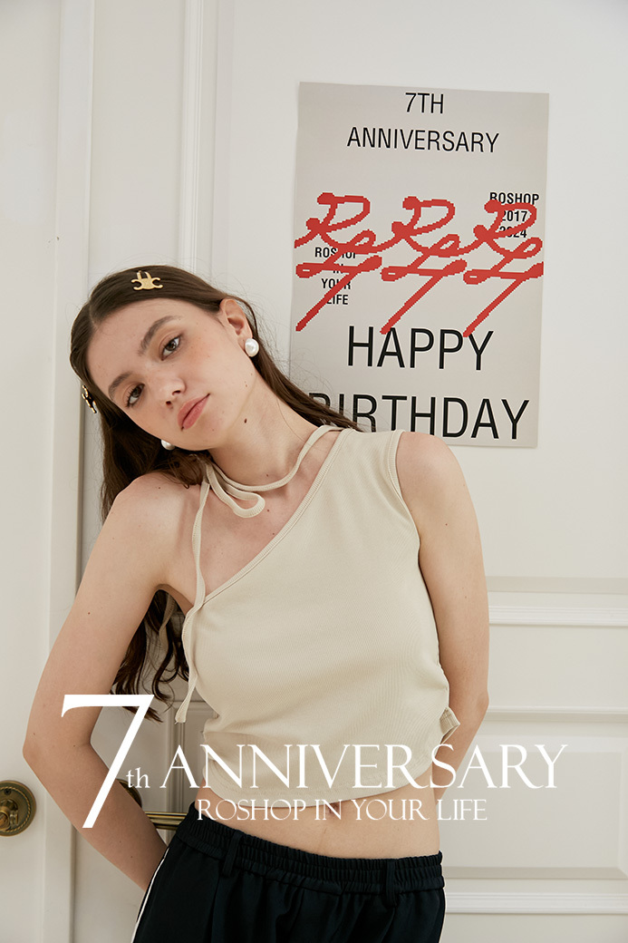 週年限定ღ BY ROSHOP.ᐟ.ᐟ綁帶設計單肩背心-4色