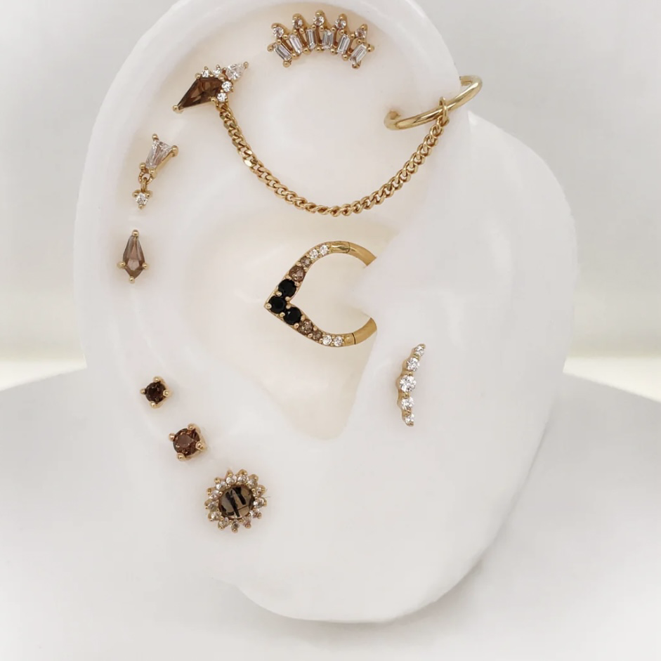 Eternal 單支平底耳環 - Buddha 14K Gold