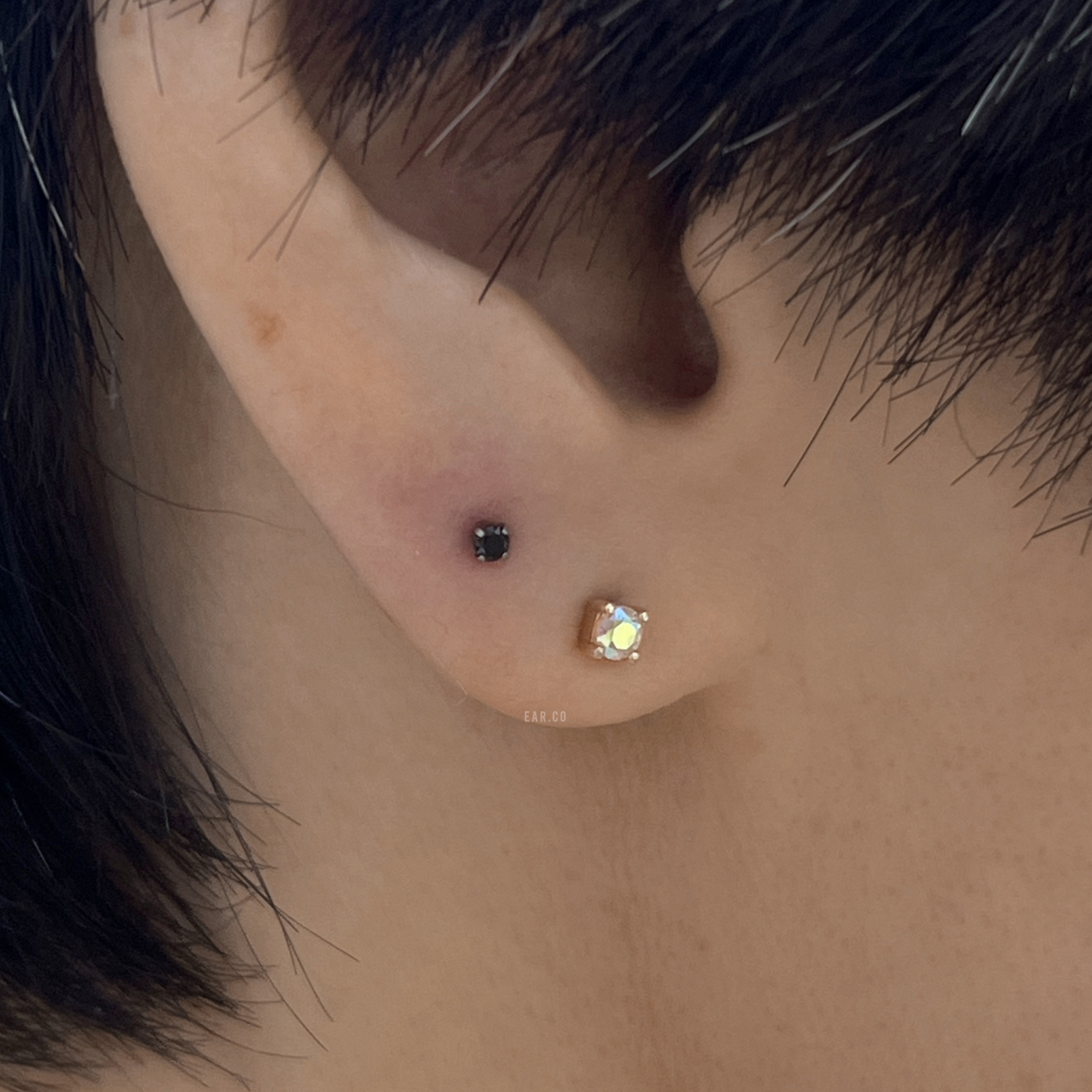 Mercury Mist Topaz Prong 單支平底耳環 - Buddha 14K Gold