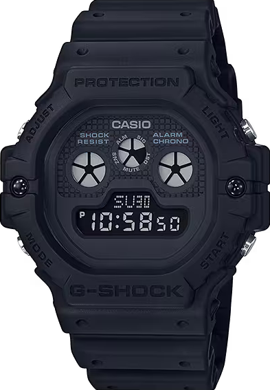萬年鐘錶 - G-SHOCK    電吉他系列  防震 電子錶  DW-5900BB-1  錶徑 : 46.8 MM