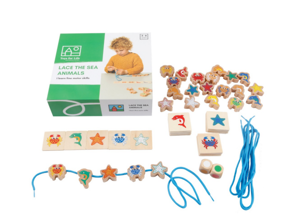 適合3Y+LACE THE SEA ANIMALS|海洋動物穿線|提升手眼協調能力