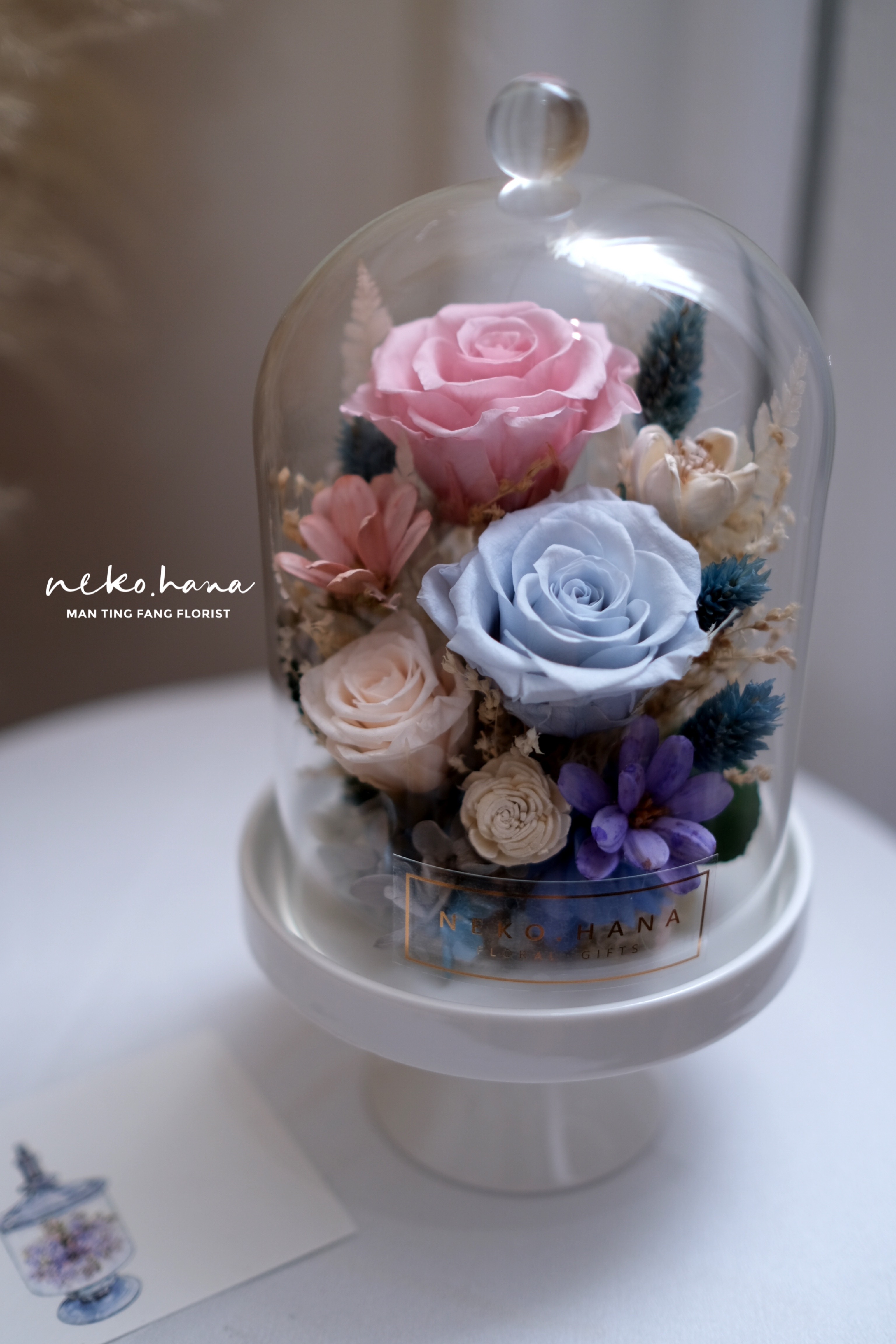 可藍可甜陶瓷永生花盅