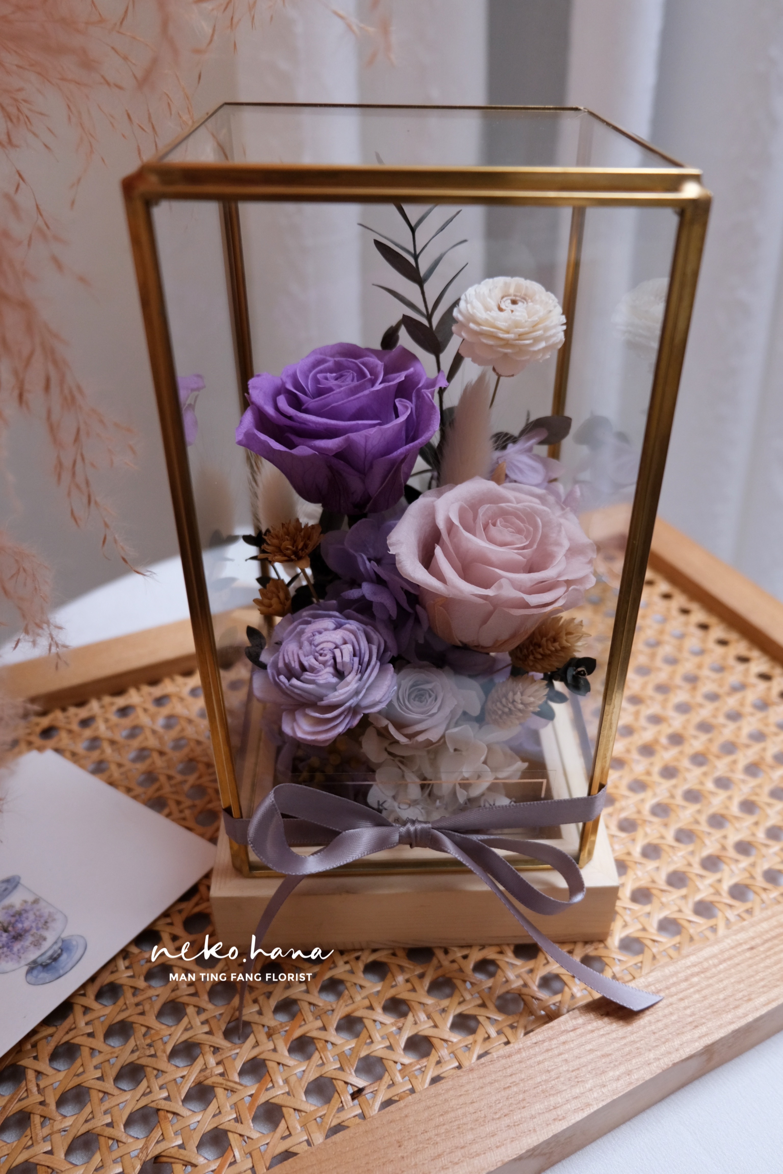 迷霧紫鏡金邊玻璃盅