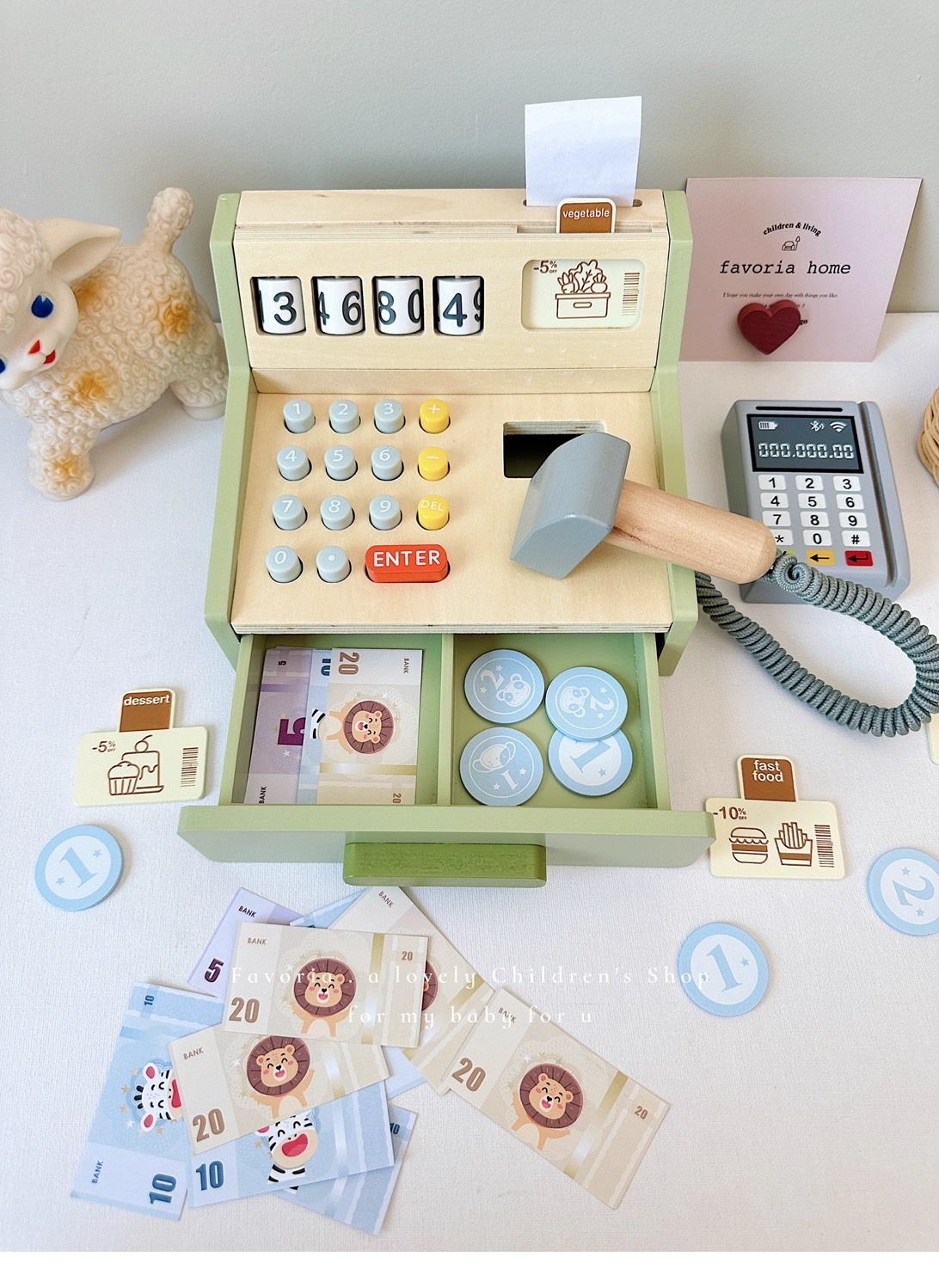 仿真超市收銀台木質家家酒組