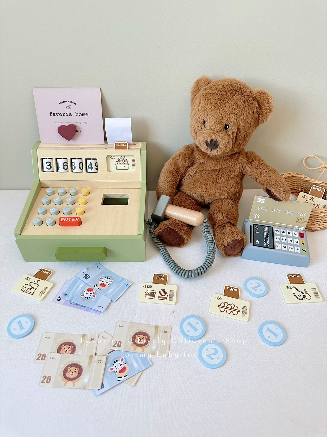 仿真超市收銀台木質家家酒組