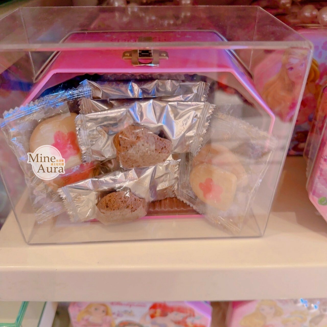 公主系列 Princess Line 公主集合 圖案 餅乾 珍珠提把 手提造型 鐵盒 -香港迪士尼樂園