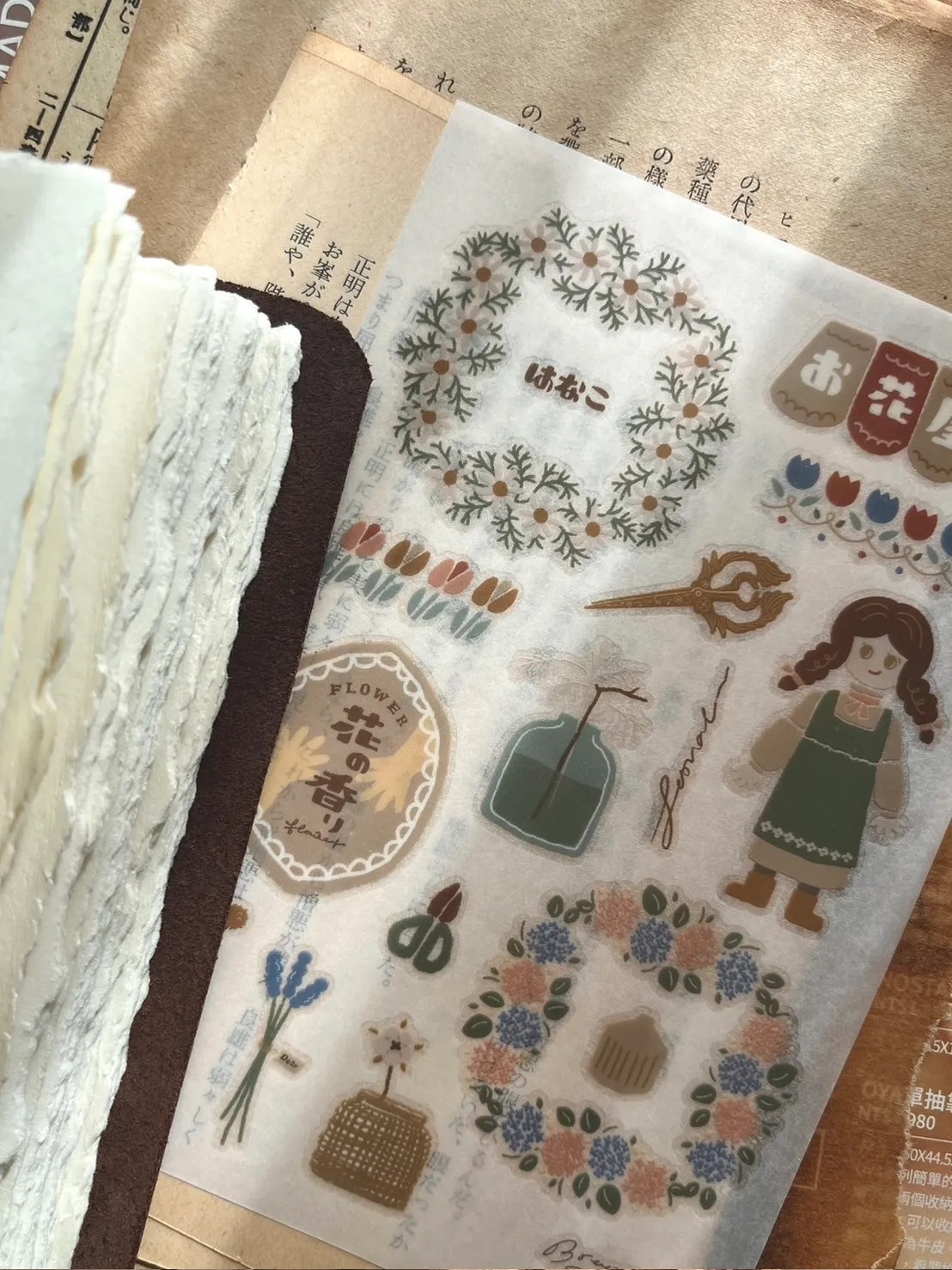 微瘋畫室．お花屋さん 轉印貼紙（2款各1枚）