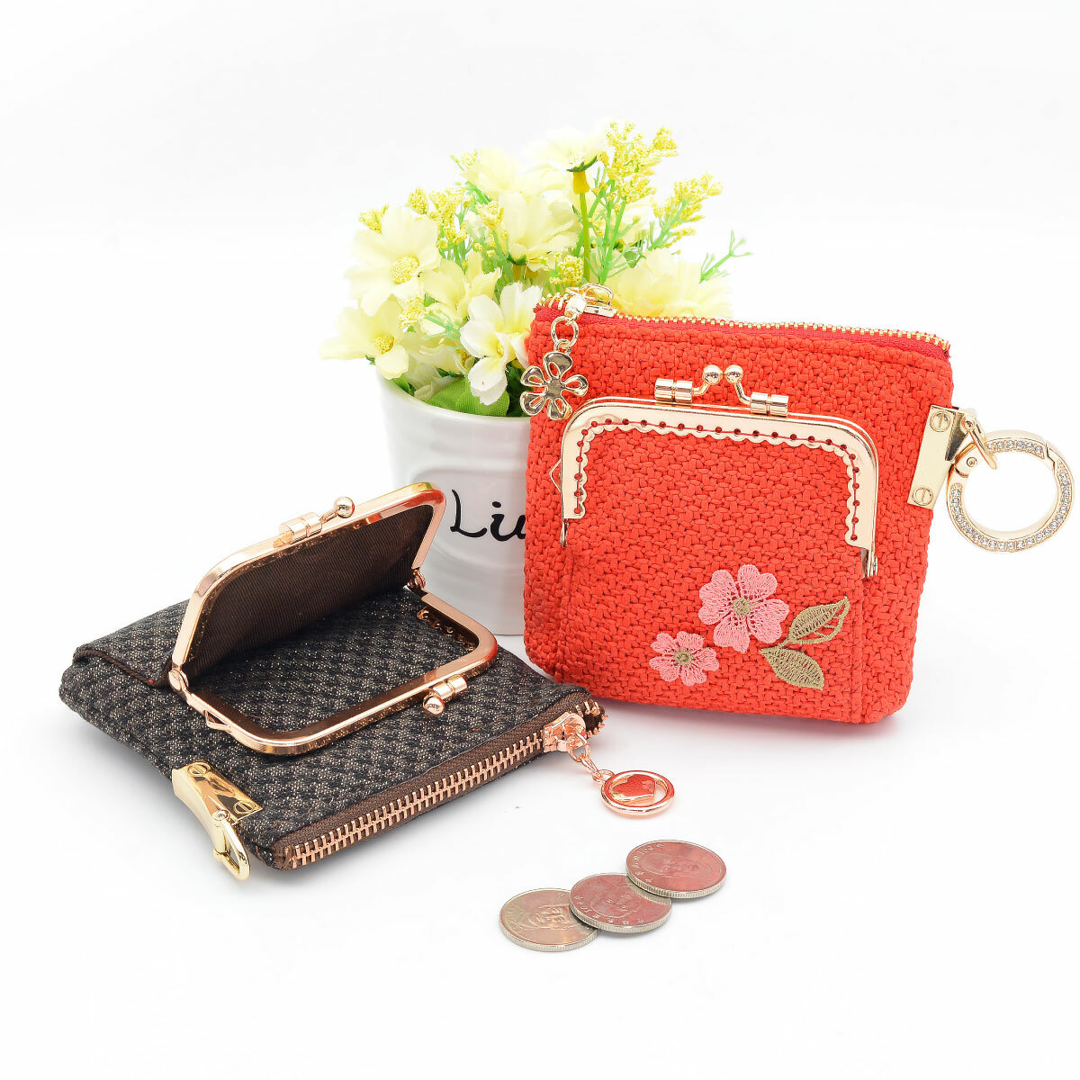 8.5公分ㄇ形花邊口金-金色/個【贈小香拉鍊口金雙層零錢包紙型】