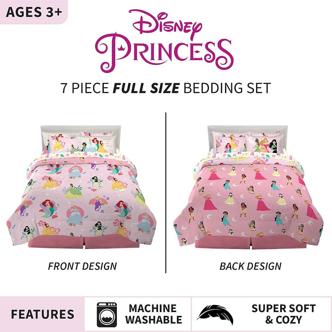 美國 Disney Princess 7 件裝床上套裝 (雙人床)