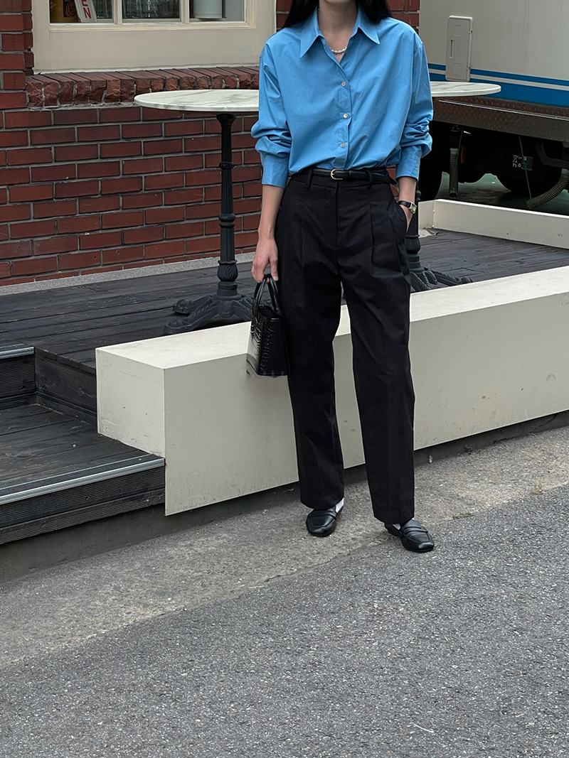 [現貨] 修身打褶挺版長褲 [ 3色 / S,M ]