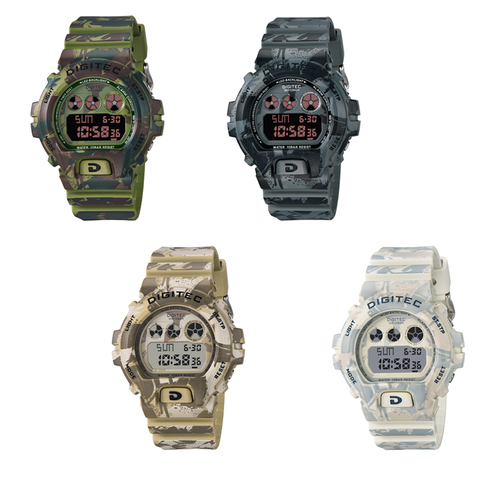 【DIGITEC 數碼科技】 DG-5088T 軍事特種部隊 迷彩系列 夜光 防水 電子錶