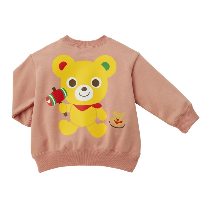 方格普奇熊衛衣-橙紅