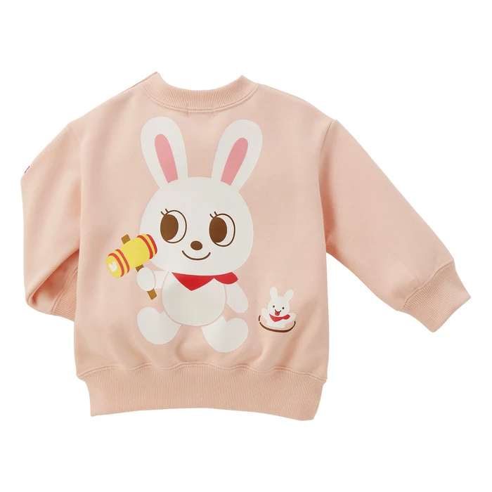 方格舞颯兔衛衣-橙紅