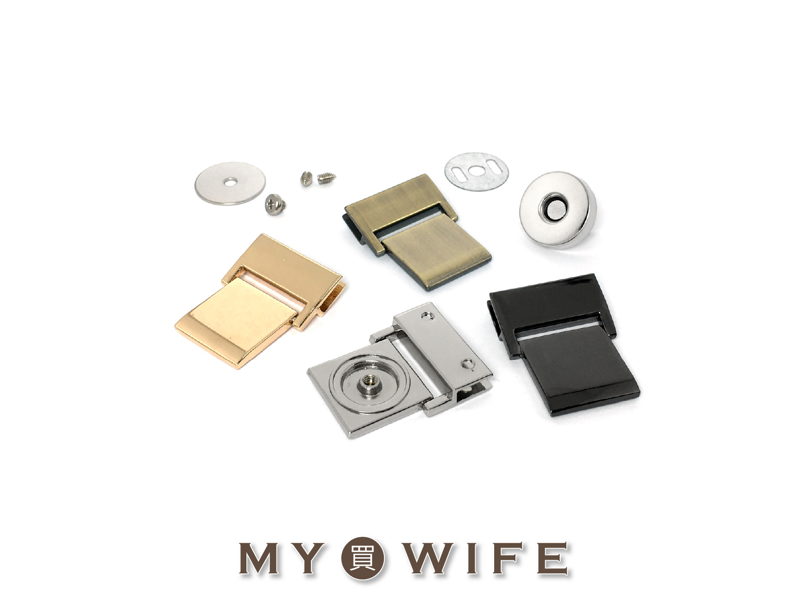 方型磁吸包蓋扣(24x31mm)_磁鈕扣/磁鈕鎖/包蓋鎖_4色