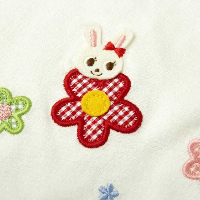 舞颯兔蕾絲八分袖T恤-白