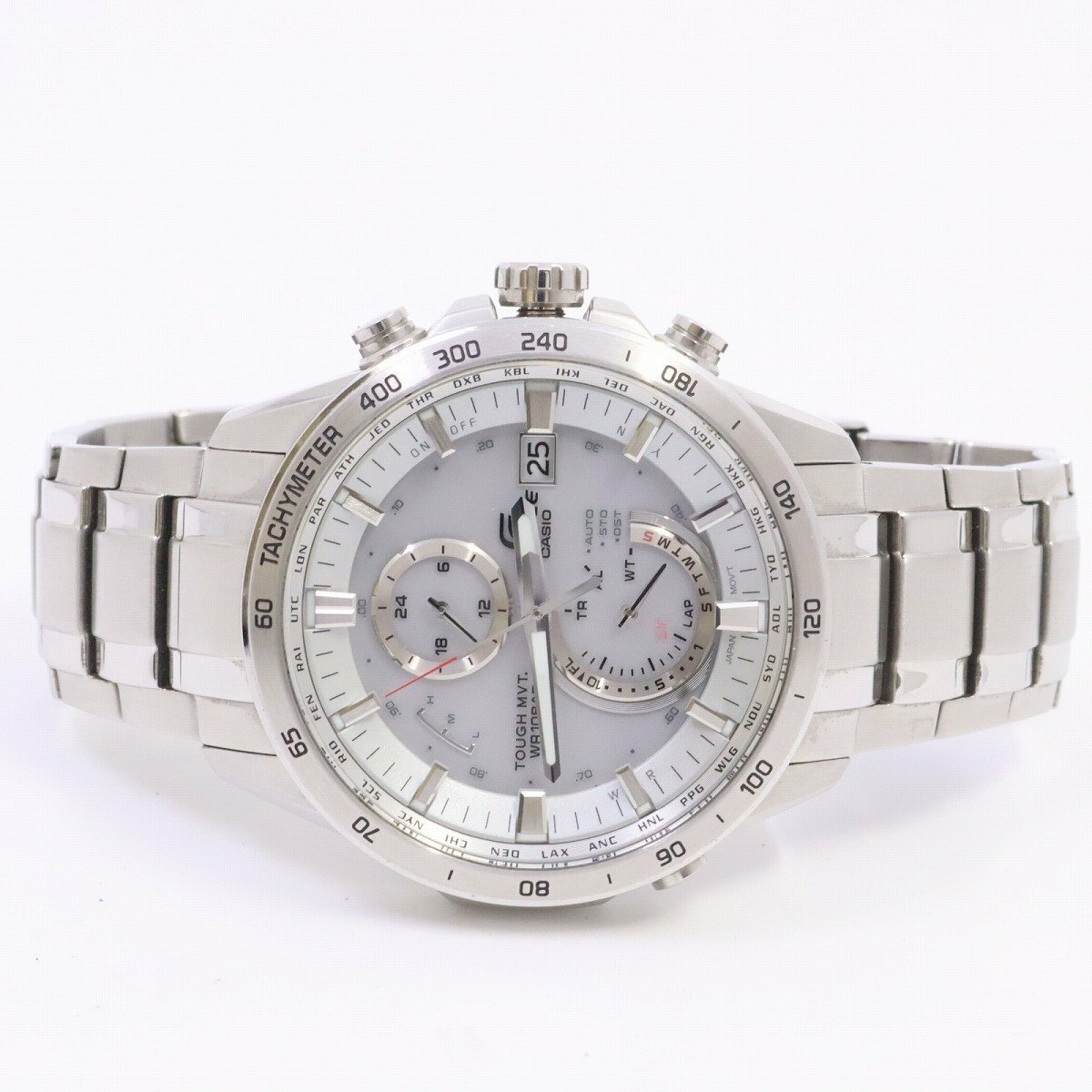 萬年鐘錶 - CASIO EDIFICE 系列 賽車太陽能電波三眼計時男錶 EQW-A1400D-7A 錶徑 : 45.1MM